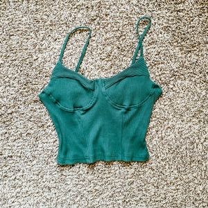 Ribbed bustier cropped tank